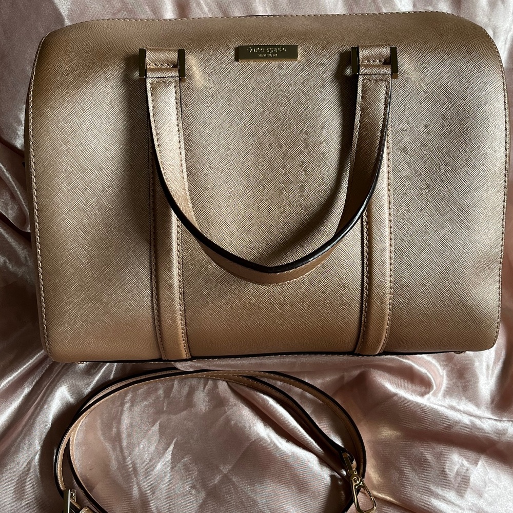 Kate Spade Rose Gold Satchel With Matching Strap